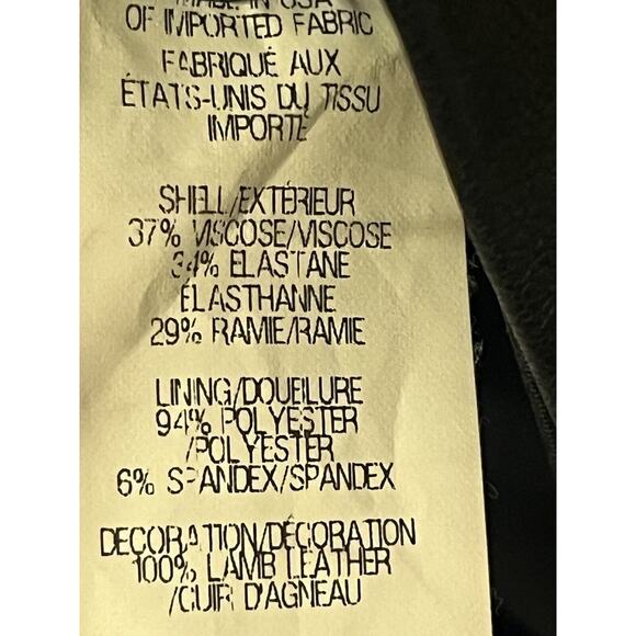 Helmut Lang Leather Accent Mini Tank Dress •2• Black Zippered Warped Suiting - Picture 14 of 14